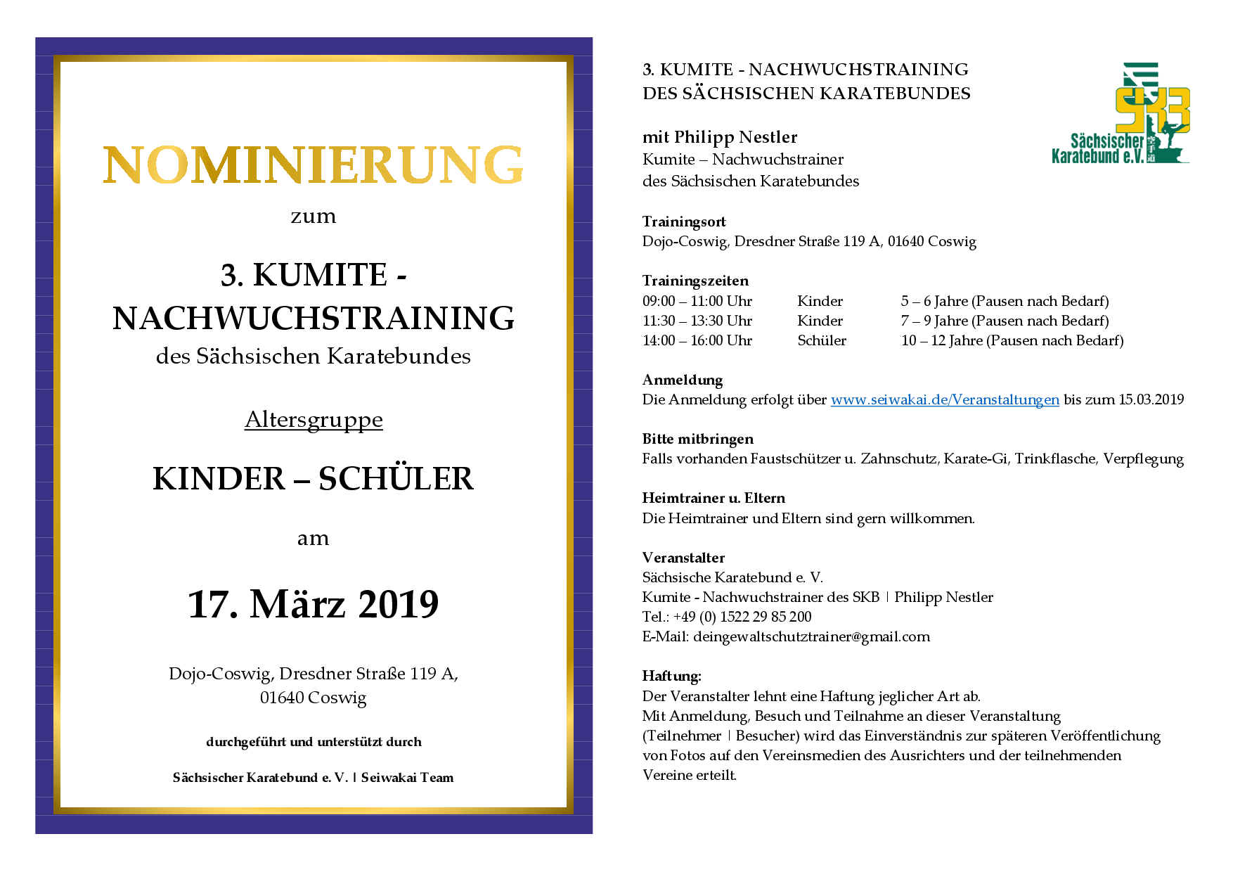 2019.03.17 Einladung 3. Nachwuchskader Sachsen März 2019